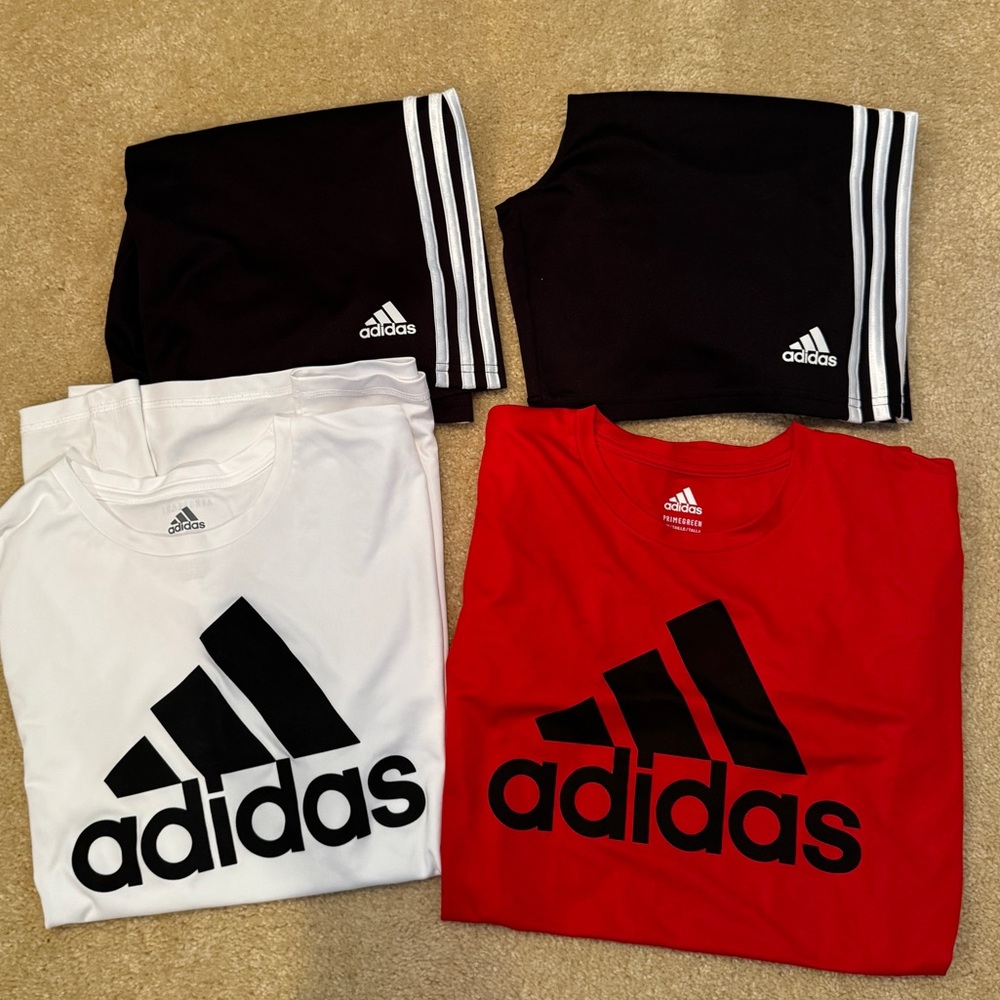 Adidas shorts and shirts size x-large (18-20)